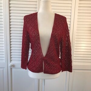 CARMEN MARC VALVO Collection Red Cardigan Size Large